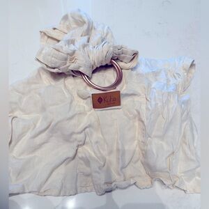 Kyte BABY Cream Linen Ring Sling with Rose Gold Rings